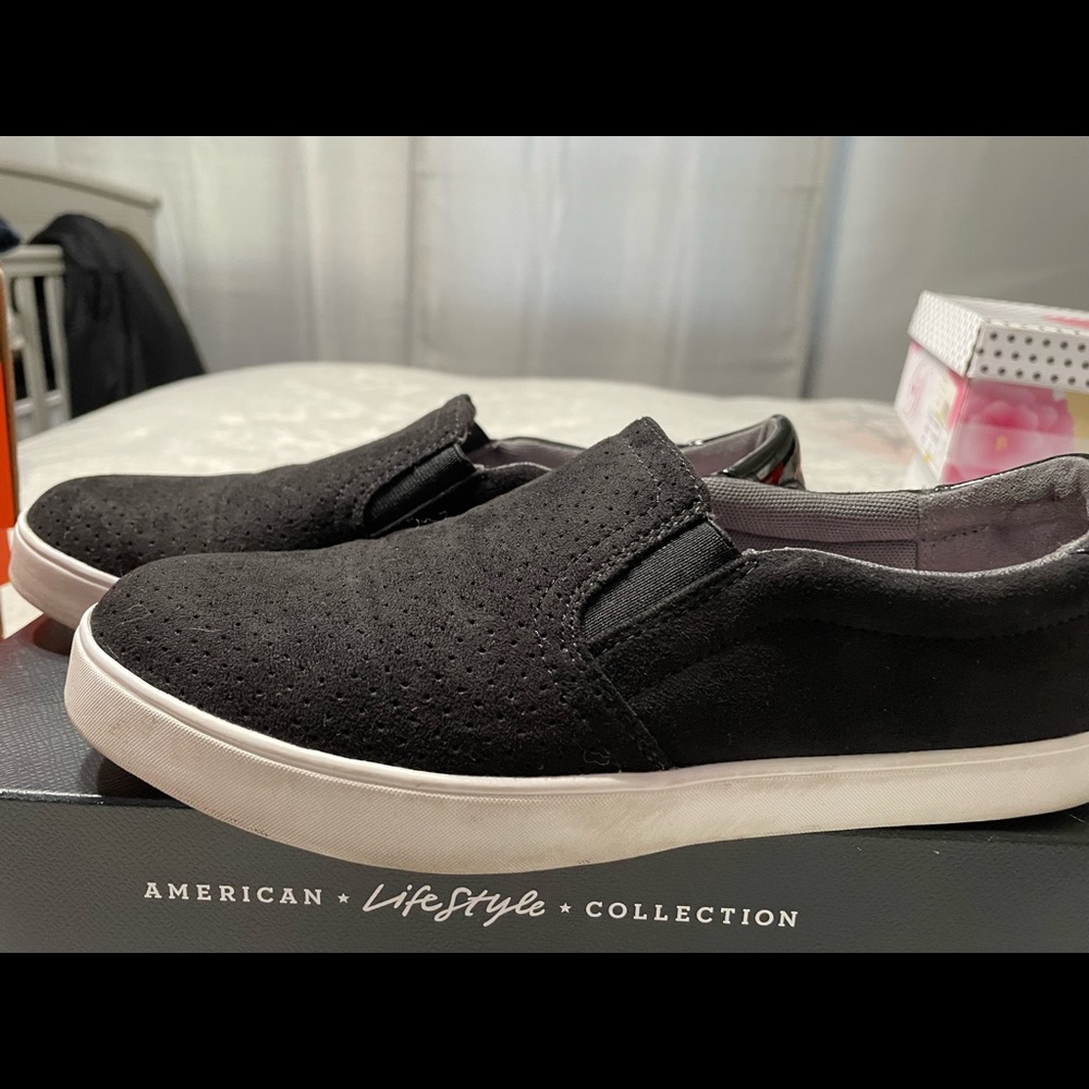Black slip on shoes